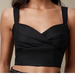 linen crop top banana republic size 4